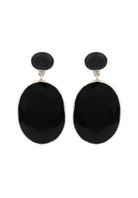 Black Onyx silver  earrings 