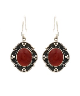 Red onyx earrings