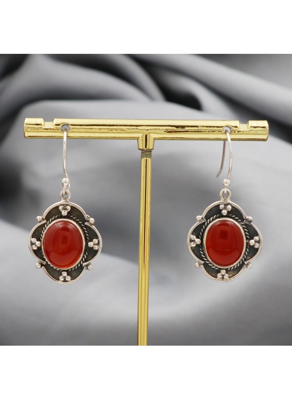 Red onyx earrings