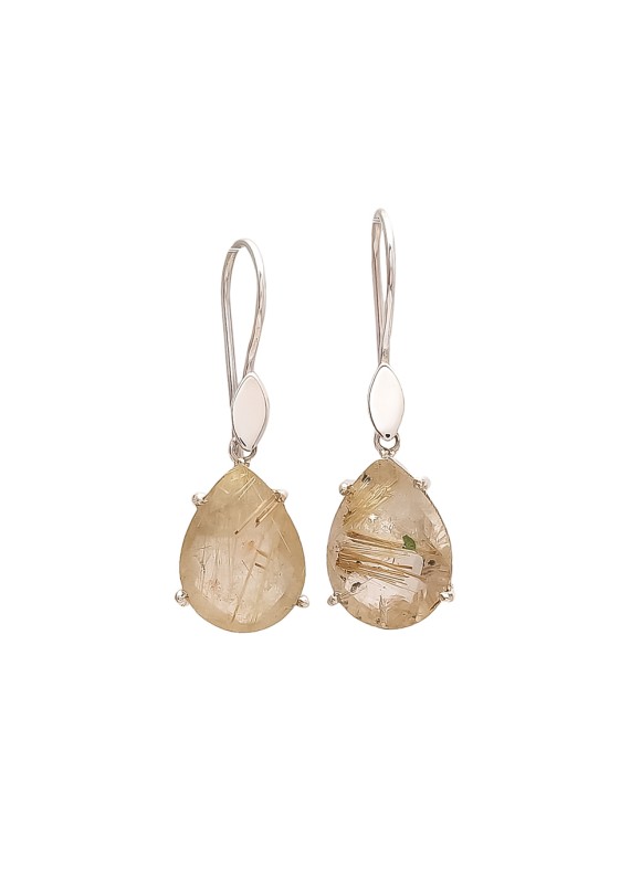 925 Sterling silver Golden Rutile Earrings