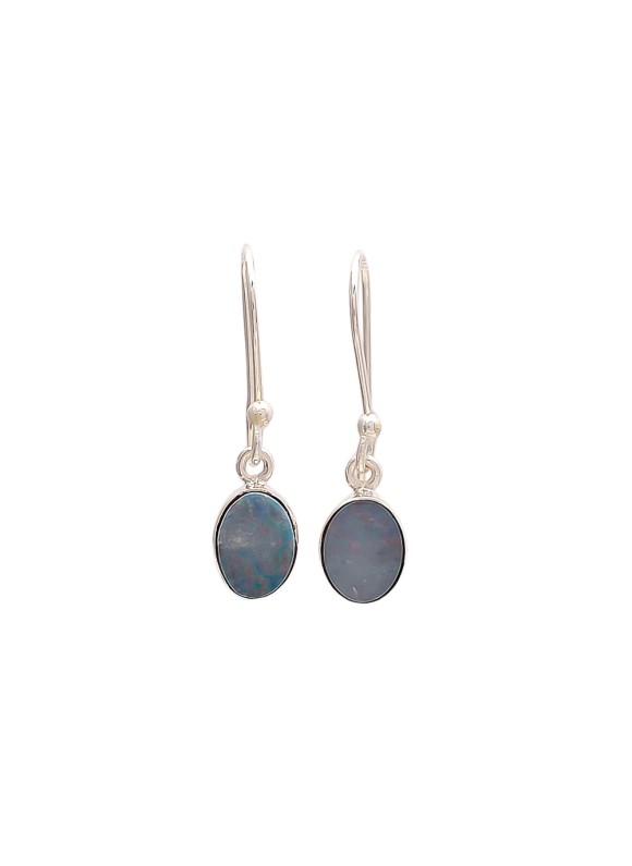 925 Sterling silver Cabochon Opal Earrings