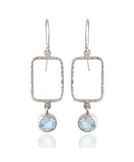 925 Sterling silver Blue Topaz Earrings