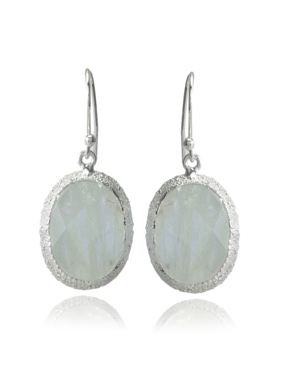 925 Sterling silver Earrings with Rainbow Moonstone