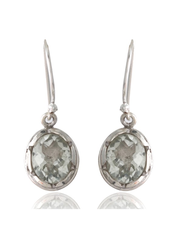 925 Sterling silver Green Amethyst Earrings