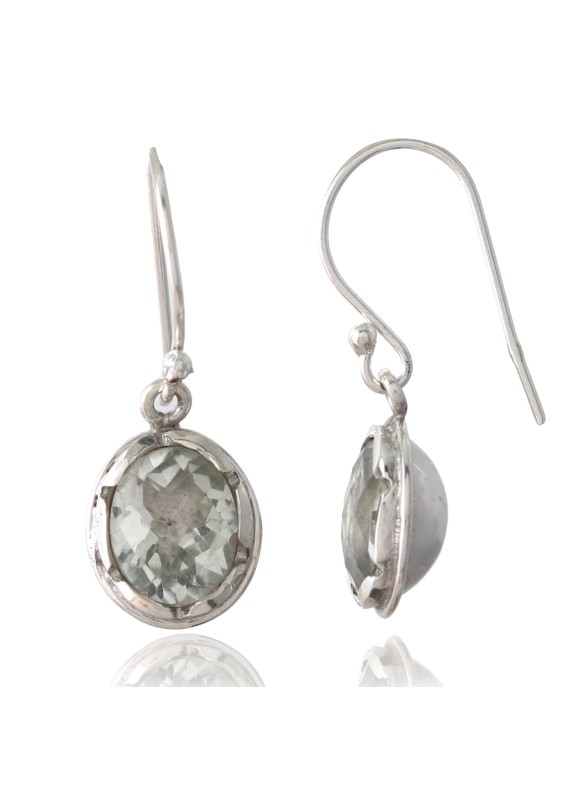 925 Sterling silver Green Amethyst Earrings
