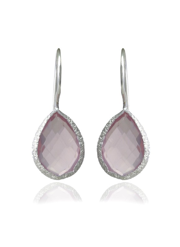 925 Sterling silver Earrings with Rose Quartz