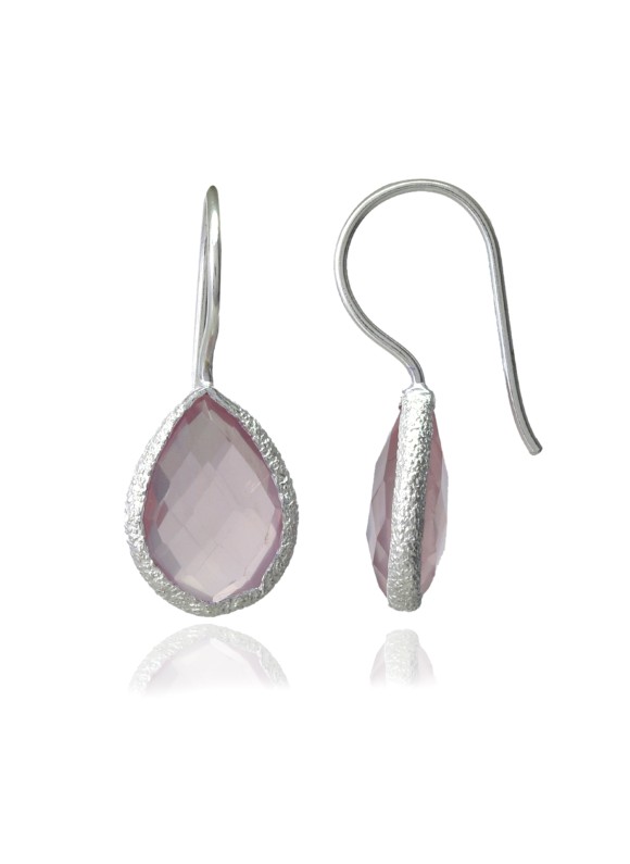 925 Sterling silver Earrings with Rose Quartz