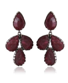 silver Ruby Earrings