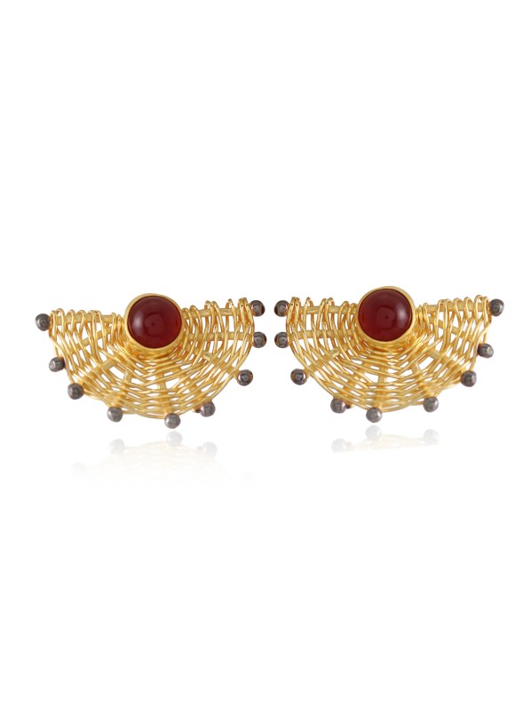 925 Sterling silver Earrings with Red Onyx