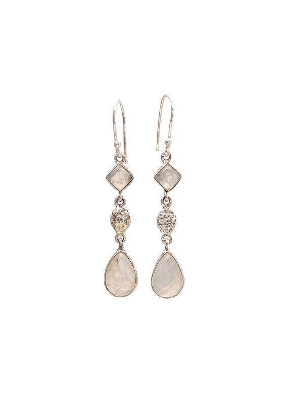 925 Sterling silver Earrings with Rainbow Moonstone