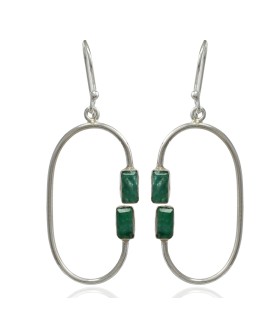 925 Sterling silver Earrings with Green Silimanite