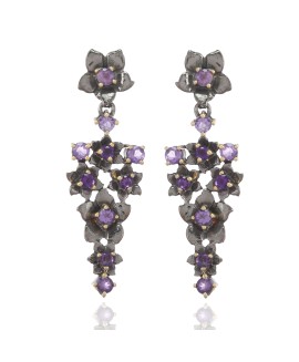 925 Sterling silver Earrings with Amethyst