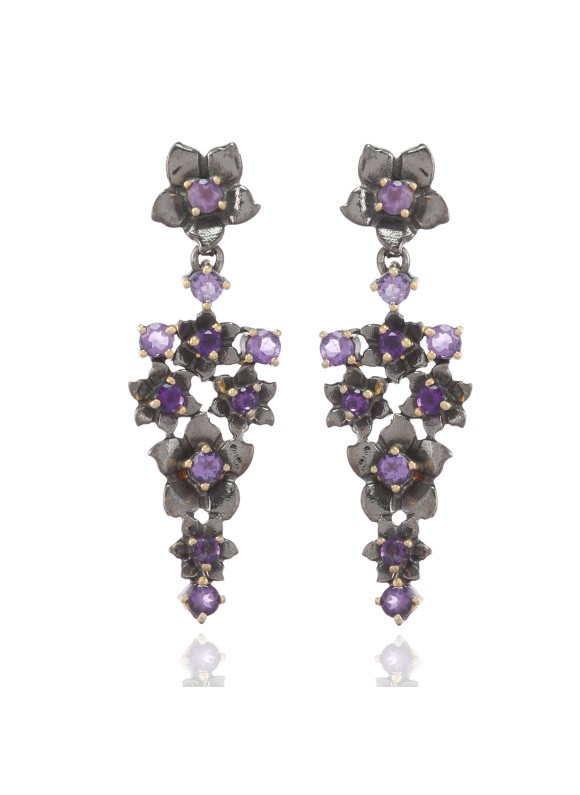 925 Sterling silver Earrings with Amethyst