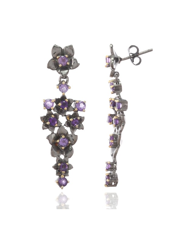 925 Sterling silver Earrings with Amethyst