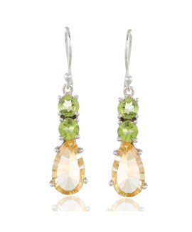 925 Sterling silver Citrine & Peridot Earrings