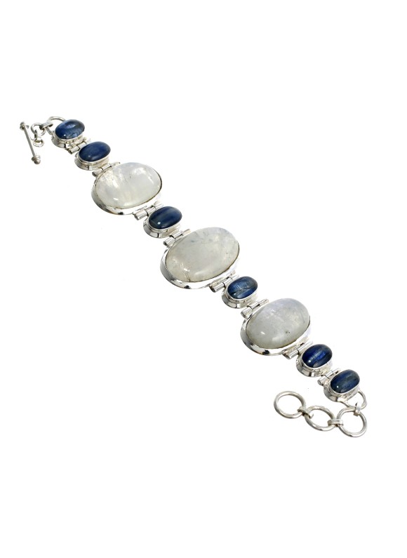 925 Sterling silver Iolite & Rainbow Moonstone Bracelet