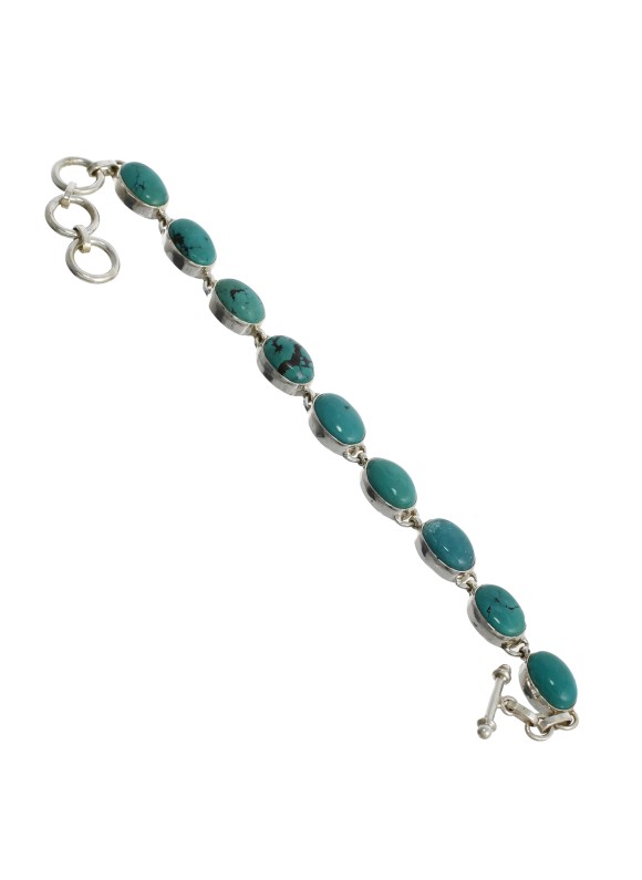 925 Sterling silver Cabochon Turquoise Bracelet 