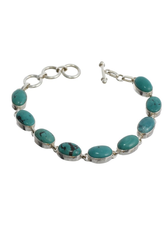 925 Sterling silver Cabochon Turquoise Bracelet 