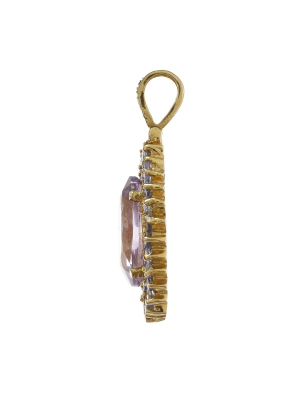 925 Sterling silver Pink Amethyst & Tanzanite Pendant