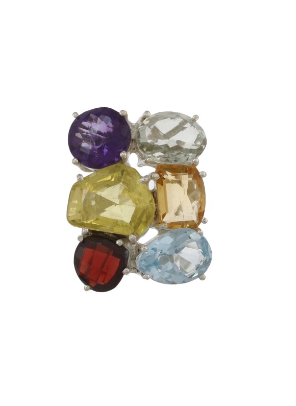 925 Sterling silver Blue Topaz, Citrine, Garnet, Lemon Quartz, Green Amethyst & Amethyst Rings