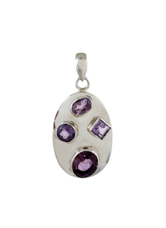 925 Sterling silver Pendant with Amethyst  