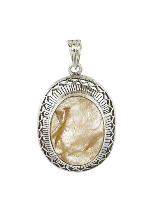 925 Sterling silver Golden Rutile Pendant