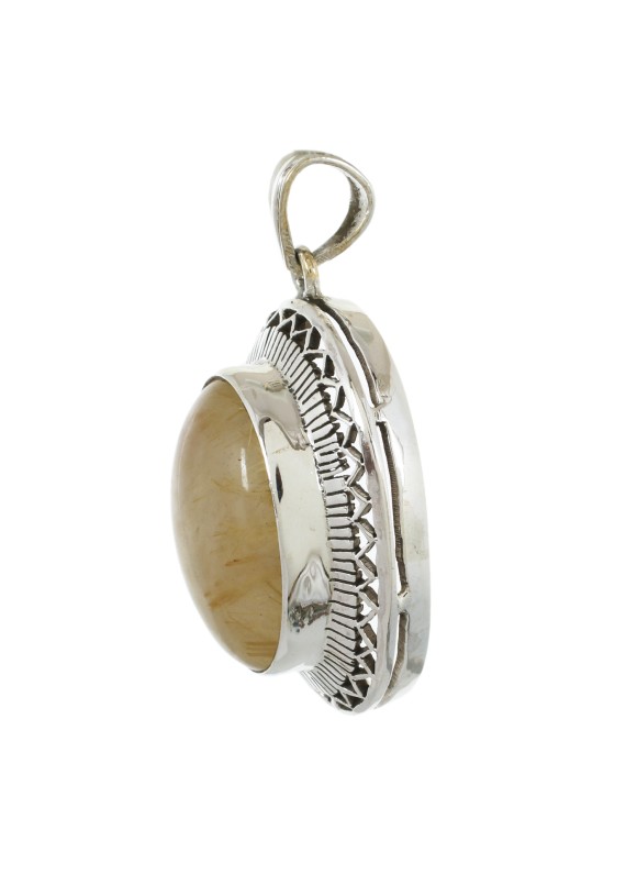 925 Sterling silver Golden Rutile Pendant