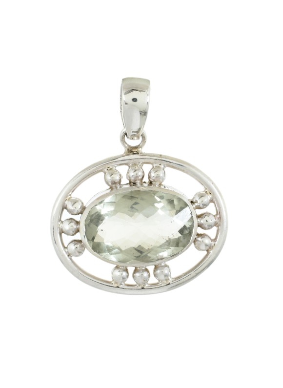 925 Sterling silver Green Amethyst Pendant