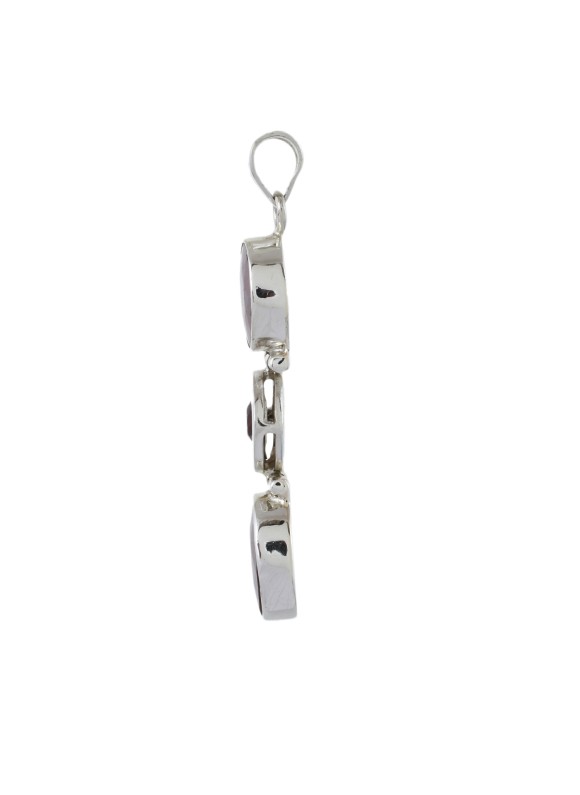 925 Sterling silver Cut Stone Ruby & Garnet Pendant
