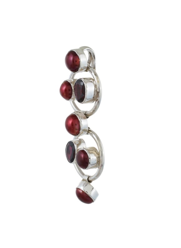925 Sterling silver Pendant with Garnet & Pearl