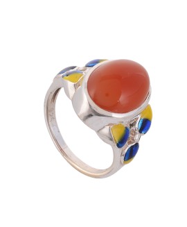 925 Sterling silver Cabochon Carnelian Rings