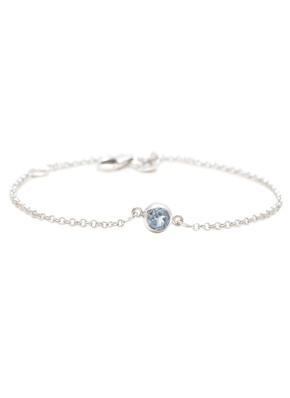 925 Sterling silver Cut Stone Blue Topaz Bracelet