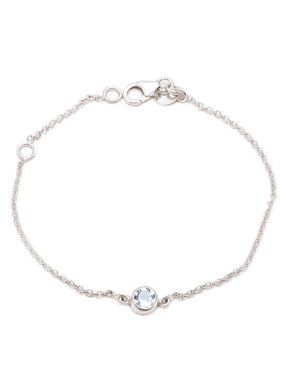 925 Sterling silver Cut Stone Blue Topaz Bracelet