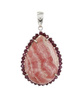 925 Sterling silver Rhodolite Garnet & Rhodochrosite Pendant