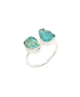 925 Sterling silver Apatite Rough Stone Rings
