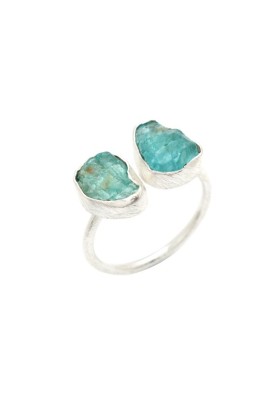 925 Sterling silver Apatite Rough Stone Rings