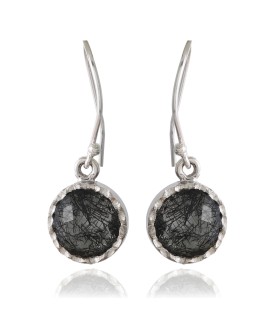 925 Sterling silver Black Rutile Earrings