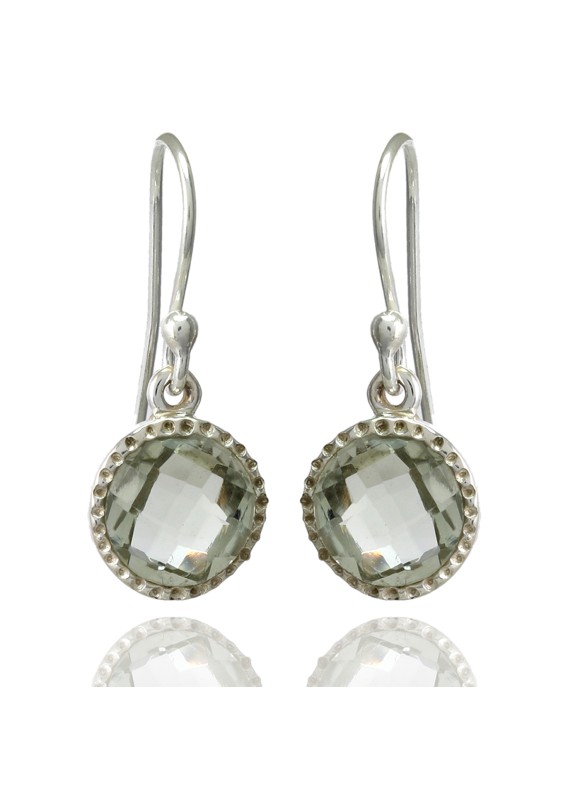 925 Sterling silver Green Amethyst Earrings