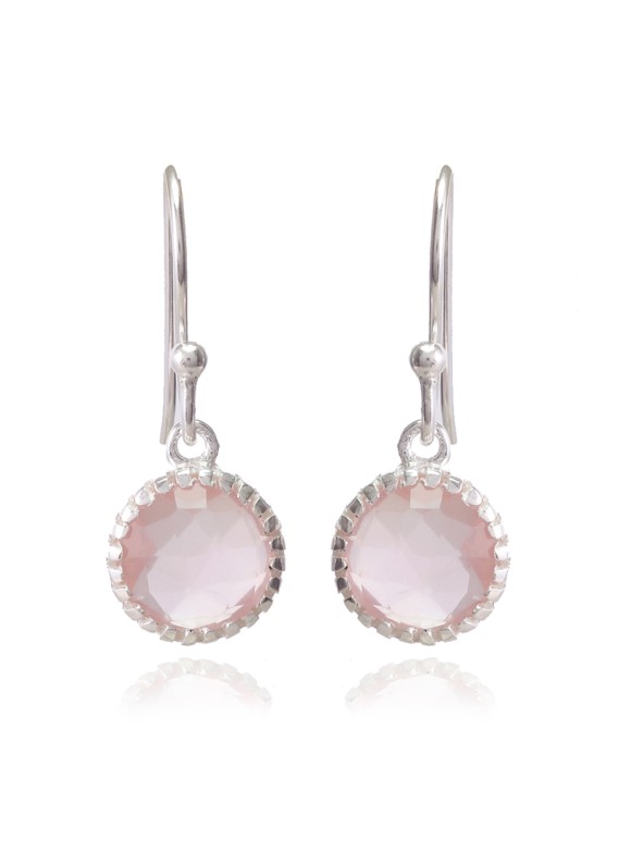 925 Sterling silver Earrings with Rose Quartz