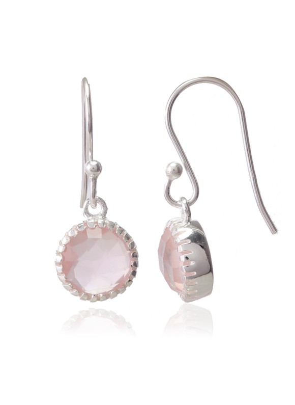 925 Sterling silver Earrings with Rose Quartz