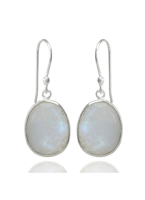 925 Sterling silver Earrings with Rainbow Moonstone