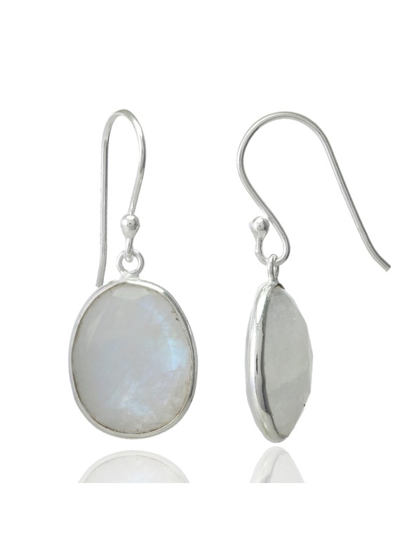 925 Sterling silver Earrings with Rainbow Moonstone
