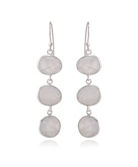 925 Sterling silver Earrings with Rainbow Moonstone