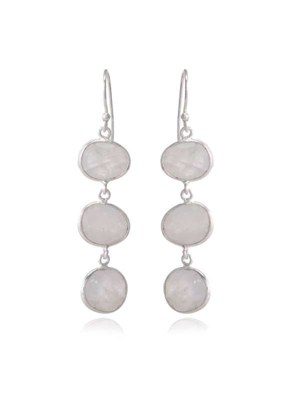 925 Sterling silver Earrings with Rainbow Moonstone