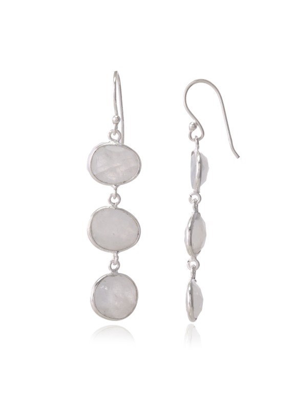 925 Sterling silver Earrings with Rainbow Moonstone