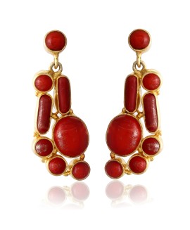 925 Sterling silver Coral Earrings