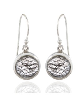 925 Sterling silver Black Rutile Earrings