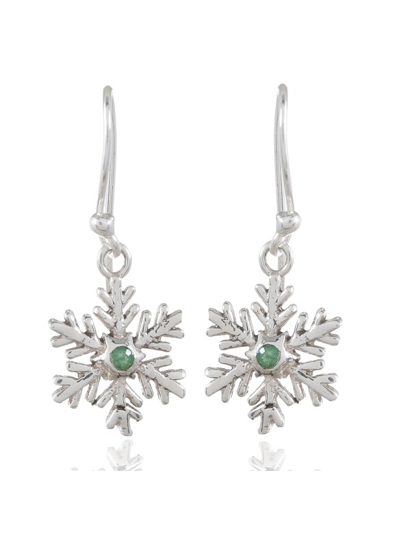925 Sterling silver Emerald Earrings