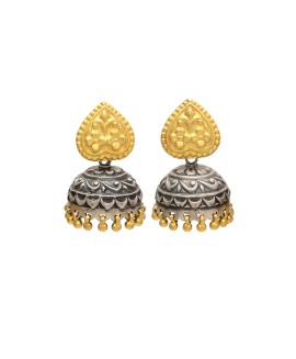 silver Small balls Jhumki earrings