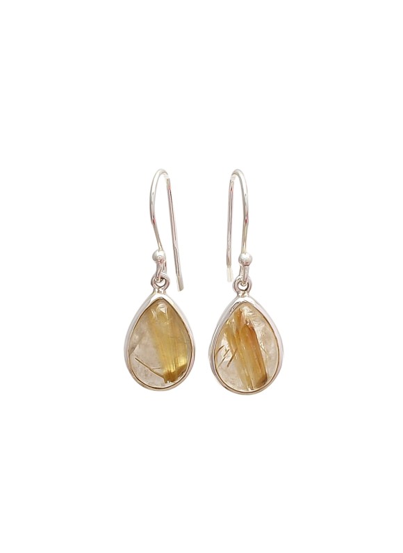 925 Sterling silver Golden Rutile Earrings